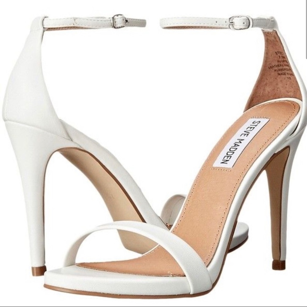 Steve Madden White Stecy heels women sandals size 8